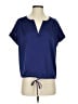 Vivienne Vivienne Tam 100% Polyester Blue Short Sleeve Blouse Size XS - photo 1