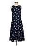 Ann Taylor 100% Polyester Hearts Blue Casual Dress Size 2 - photo 1