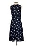 Ann Taylor 100% Polyester Hearts Blue Casual Dress Size 2 - photo 2
