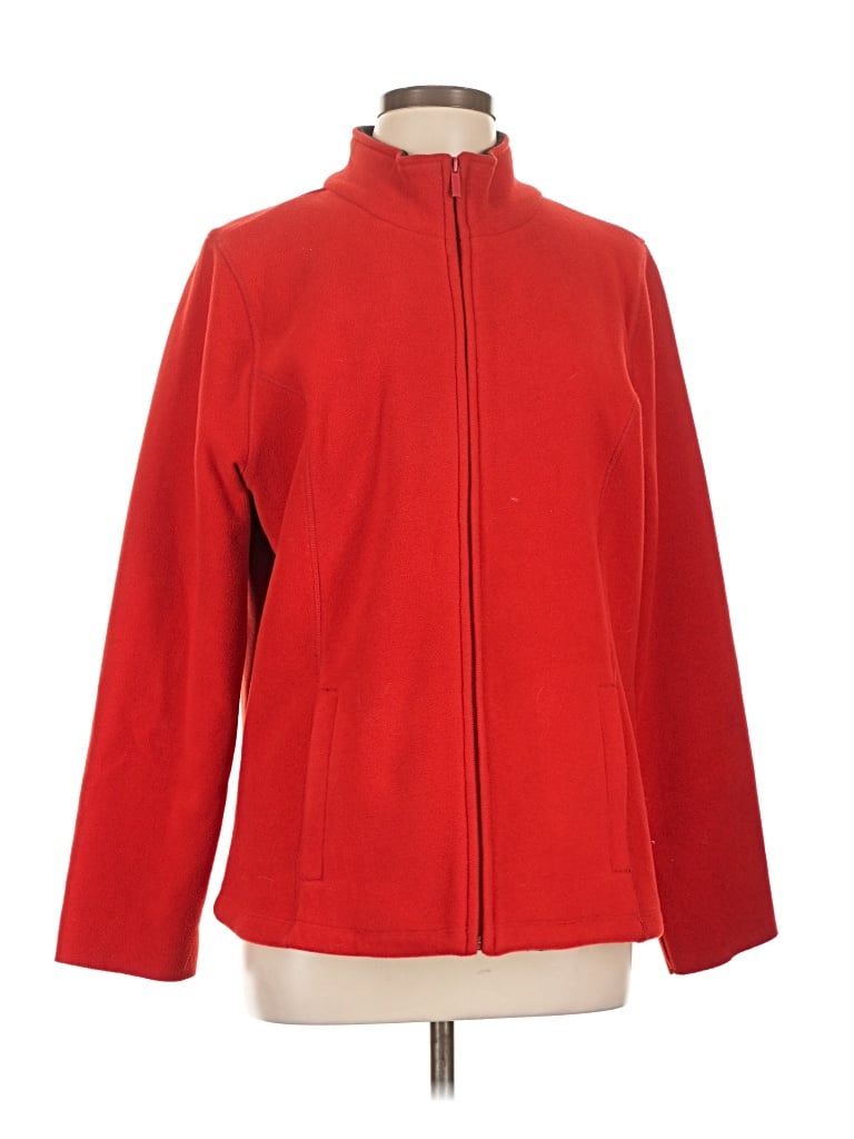 Pre-owned Susan Graver Fleece Jacket In Red