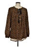 DR2 100% Polyester Brown Long Sleeve Blouse Size M - photo 1