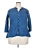 Fabindia Blue 3/4 Sleeve Button-Down Shirt Size XXL - photo 1