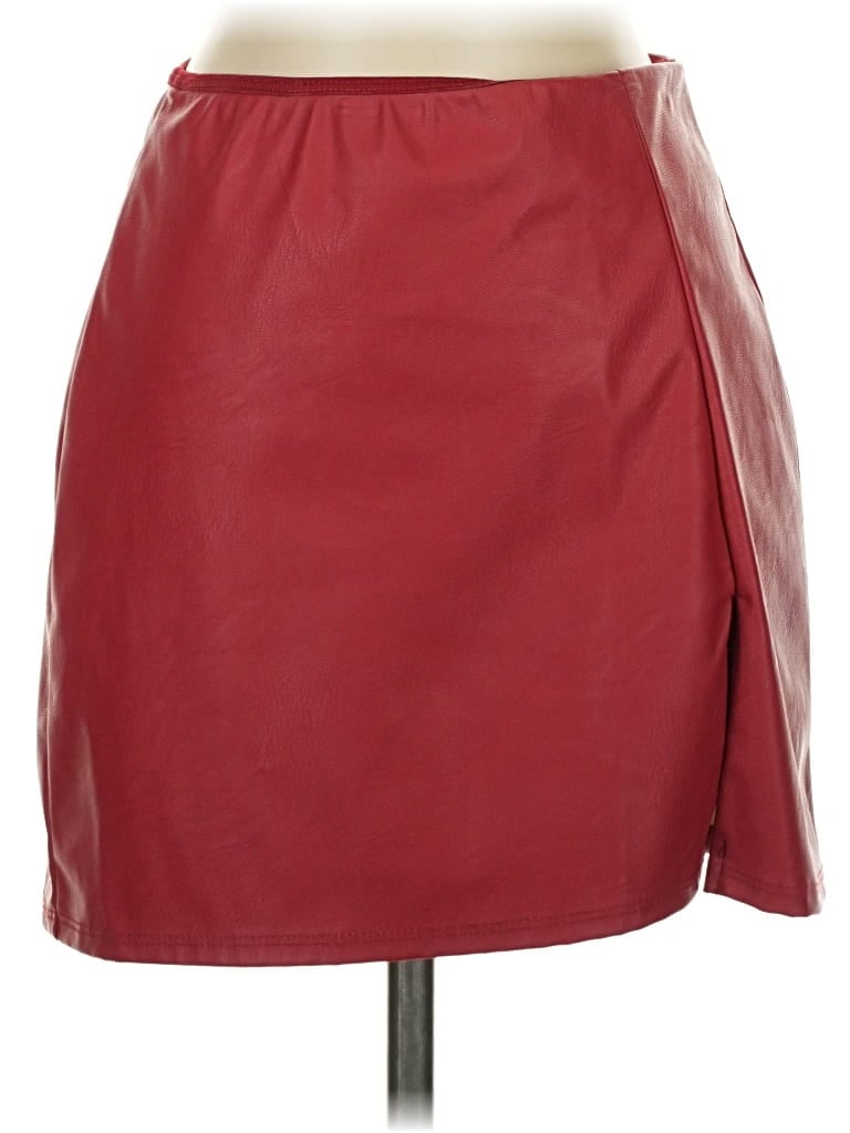 Lucy In The Sky Faux Leather Skirt: Red Bottoms - Size Small