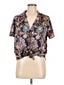 Eclair 100% Polyester Paisley Blue Short Sleeve Blouse Size M - photo 1