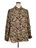 Fred David 100% Polyester Animal Print Brown Long Sleeve Blouse Size 1X - photo 1