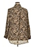 Fred David 100% Polyester Animal Print Brown Long Sleeve Blouse Size 1X - photo 2