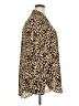 Fred David 100% Polyester Animal Print Brown Long Sleeve Blouse Size 1X - photo 4