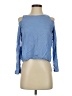 MNG 100% Viscose Blue Long Sleeve Blouse Size XS - photo 1