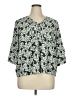 Monday Fun 100% Rayon Green 3/4 Sleeve Blouse Size 1X - photo 1