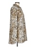 Dalia Collection 100% Rayon Animal Print Gold Long Sleeve Blouse Size L - photo 4