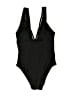 Freshwater Solid Black One Piece Swimsuit Size S - photo 2