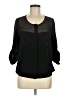 DKNY Jeans 100% Polyester Black 3/4 Sleeve Blouse Size M - photo 1