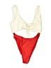 Lee + Lani Color Block Red Swimsuit Top Size XS - photo 1