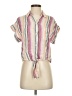 Rails Stripes Pink Short Sleeve Blouse Size XS - photo 1