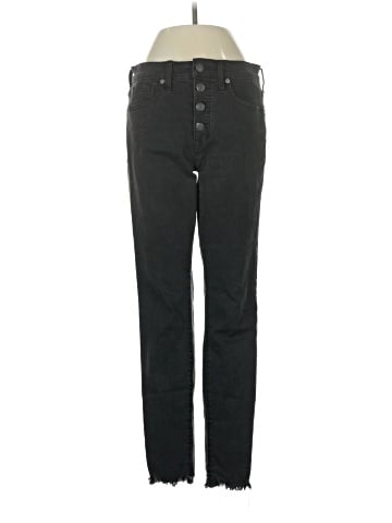Madewell 9" Mid-Rise Skinny Jeans in Berkeley Black: Button-Through Edition (view 1)