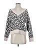 Cupcakes & Cashmere Animal Print Silver White Pullover Sweater Size S - photo 1