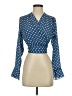 FiveSeventyFive 100% Polyester Polka Dots Blue Long Sleeve Blouse Size XS - photo 1