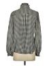 Ann Taylor 100% Polyester Houndstooth Gray Long Sleeve Blouse Size XS - photo 2
