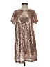 In Loom Metallic Silver Brown Cocktail Dress Size S - photo 1