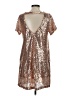 In Loom Metallic Silver Brown Cocktail Dress Size S - photo 2