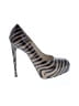 Brian Atwood Stripes Gray Tan Heels Size EU 41 1/2 - photo 1