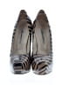 Brian Atwood Stripes Gray Tan Heels Size EU 41 1/2 - photo 2