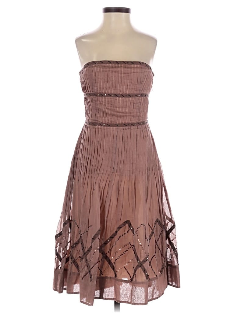 Pre-owned Elevenses Casual Dress In Brown