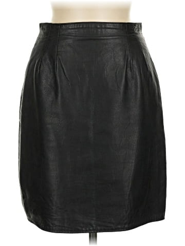 Vakko Leather Skirt (view 1)
