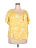 Adrienne Vittadini 100% Polyester Yellow Short Sleeve Blouse Size 2X - photo 1