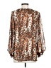 Adrienne 100% Polyester Animal Print Brown Long Sleeve Blouse Size S - photo 2