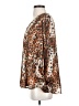 Adrienne 100% Polyester Animal Print Brown Long Sleeve Blouse Size S - photo 5
