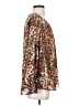 Adrienne 100% Polyester Animal Print Brown Long Sleeve Blouse Size S - photo 4