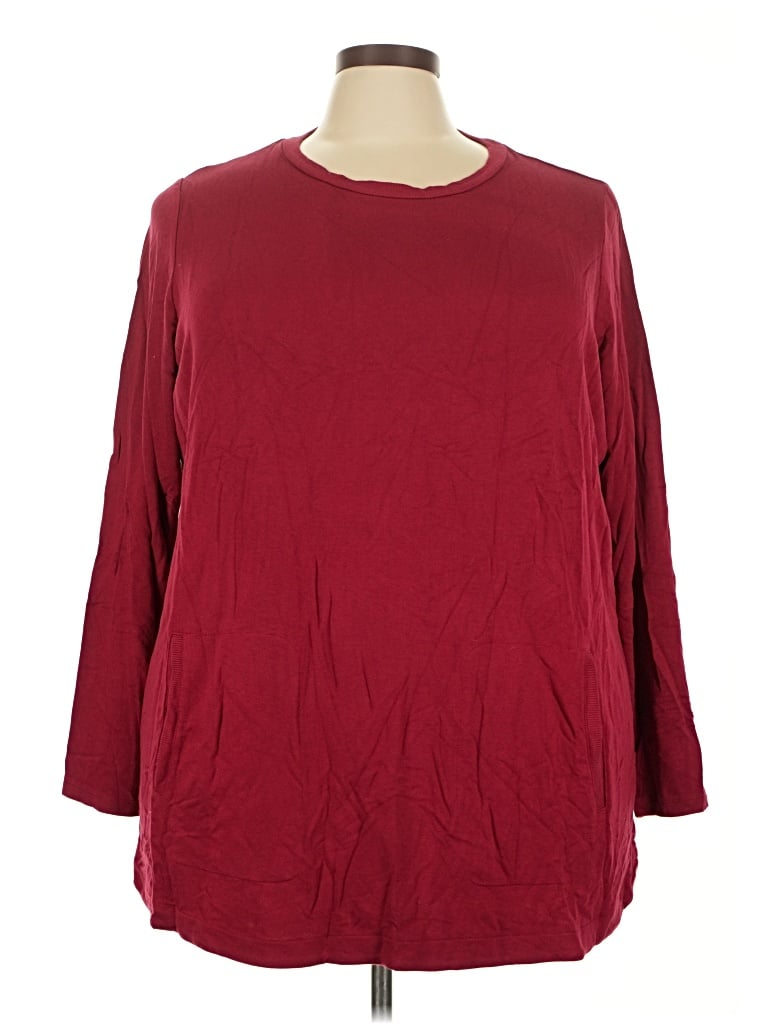 Pre-owned Susan Graver Casual Dress In Burgundy