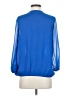 Milano 100% Polyester Blue Long Sleeve Blouse Size S - photo 2