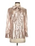 Charlotte Brody 100% Polyester Metallic Silver Long Sleeve Blouse Size S - photo 1