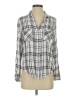 Aqua 100% Rayon Plaid Ivory Long Sleeve Blouse Size S - photo 1