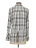 Aqua 100% Rayon Plaid Ivory Long Sleeve Blouse Size S - photo 2