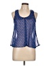 Fire Los Angeles 100% Polyester Blue Sleeveless Blouse Size L - photo 1