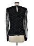 Intermix 100% Silk Polka Dots Black Long Sleeve Silk Top Size S - photo 2