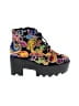 Assorted Brands Paisley Black Ankle Boots Size 7 1/2 - photo 1