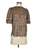Ann Taylor LOFT 100% Polyester Animal Print Brown Short Sleeve Blouse Size XS - photo 1