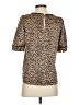 Ann Taylor LOFT 100% Polyester Animal Print Brown Short Sleeve Blouse Size XS - photo 2