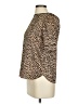 Ann Taylor LOFT 100% Polyester Animal Print Brown Short Sleeve Blouse Size XS - photo 5