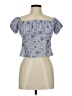 Intermix 100% Silk Blue Short Sleeve Silk Top Size 6 - photo 1