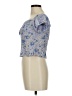 Intermix 100% Silk Blue Short Sleeve Silk Top Size 6 - photo 5