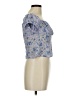 Intermix 100% Silk Blue Short Sleeve Silk Top Size 6 - photo 4