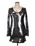 Elodie 100% Polyester Metallic Silver Cocktail Dress Size XL - photo 1