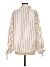 Shein Stripes Ivory 3/4 Sleeve Blouse Size L - photo 2