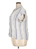 Vanilla Star 100% Rayon Stripes Blue Short Sleeve Blouse Size XL - photo 5