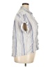 Vanilla Star 100% Rayon Stripes Blue Short Sleeve Blouse Size XL - photo 4